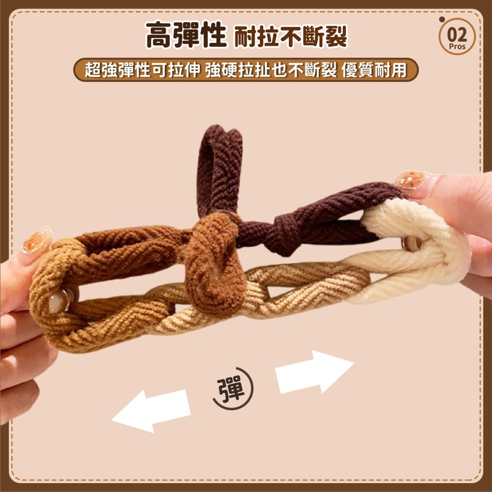 韓版 編織蝴蝶結髮圈 髮束 髮帶 髮繩 高彈力髮圈 丸子頭髮圈 加粗編織髮圈 髮飾 蝴蝶結 髮圈-細節圖4