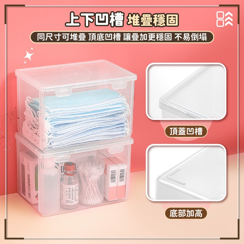 透明口罩收納盒 收納盒 置物盒 整理盒 雜物盒 透明收納盒 桌面收納盒 雜物收納盒 口罩盒 盒子-細節圖4
