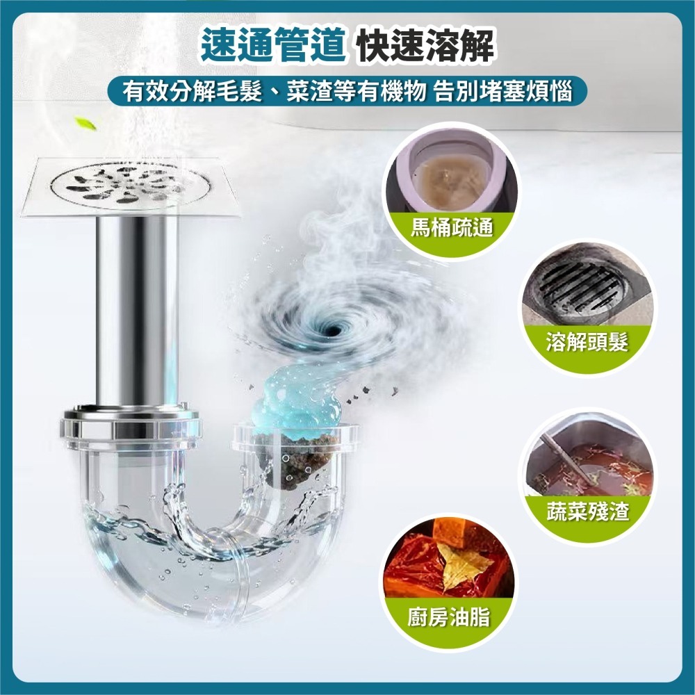 高速管道疏通泡泡粉 高效款 馬桶疏通劑 水管疏通劑 管道疏通劑 水管疏通粉 通水管 水槽疏通劑-細節圖4