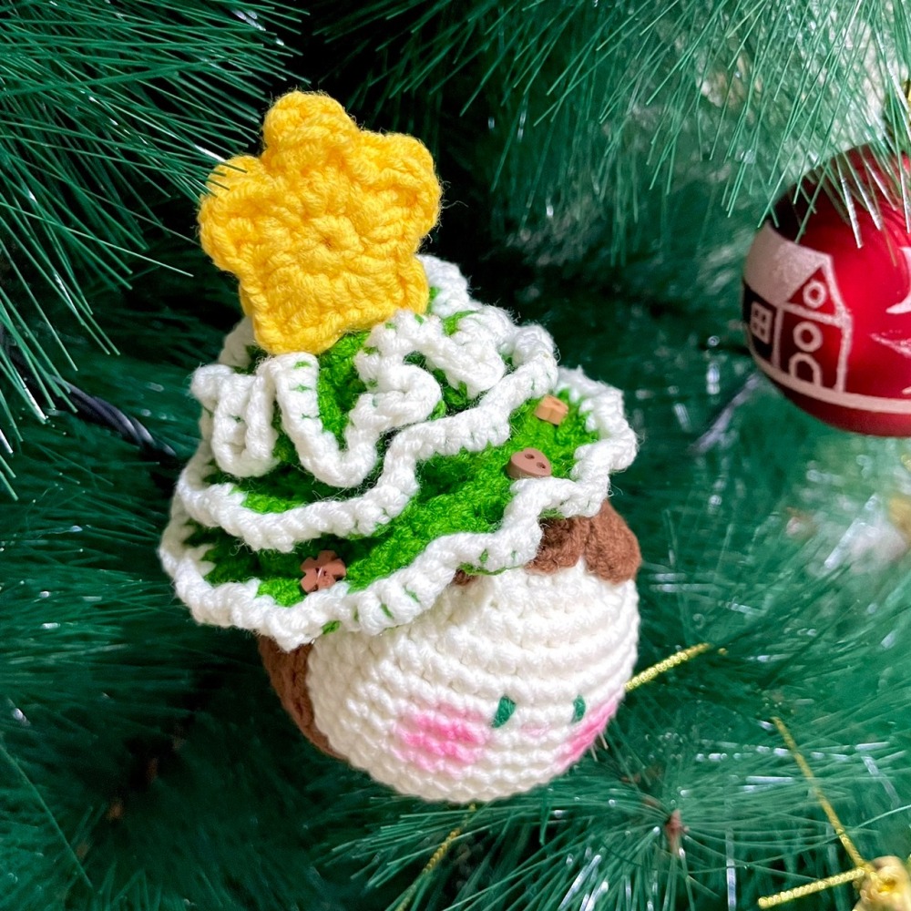 （現貨）【純手工聖誕節織品】聖誕樹、水豚、雪人、聖誕樹湯圓寶寶-細節圖3