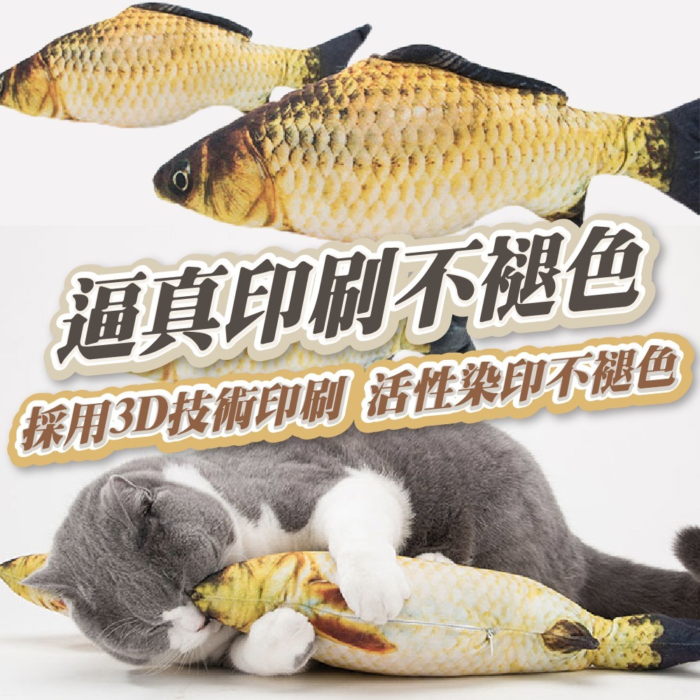 【仿真魚】現貨 仿真魚絨毛玩偶 解悶 放鬆 運動 啃咬 陪伴 貓薄荷 玩具-細節圖5