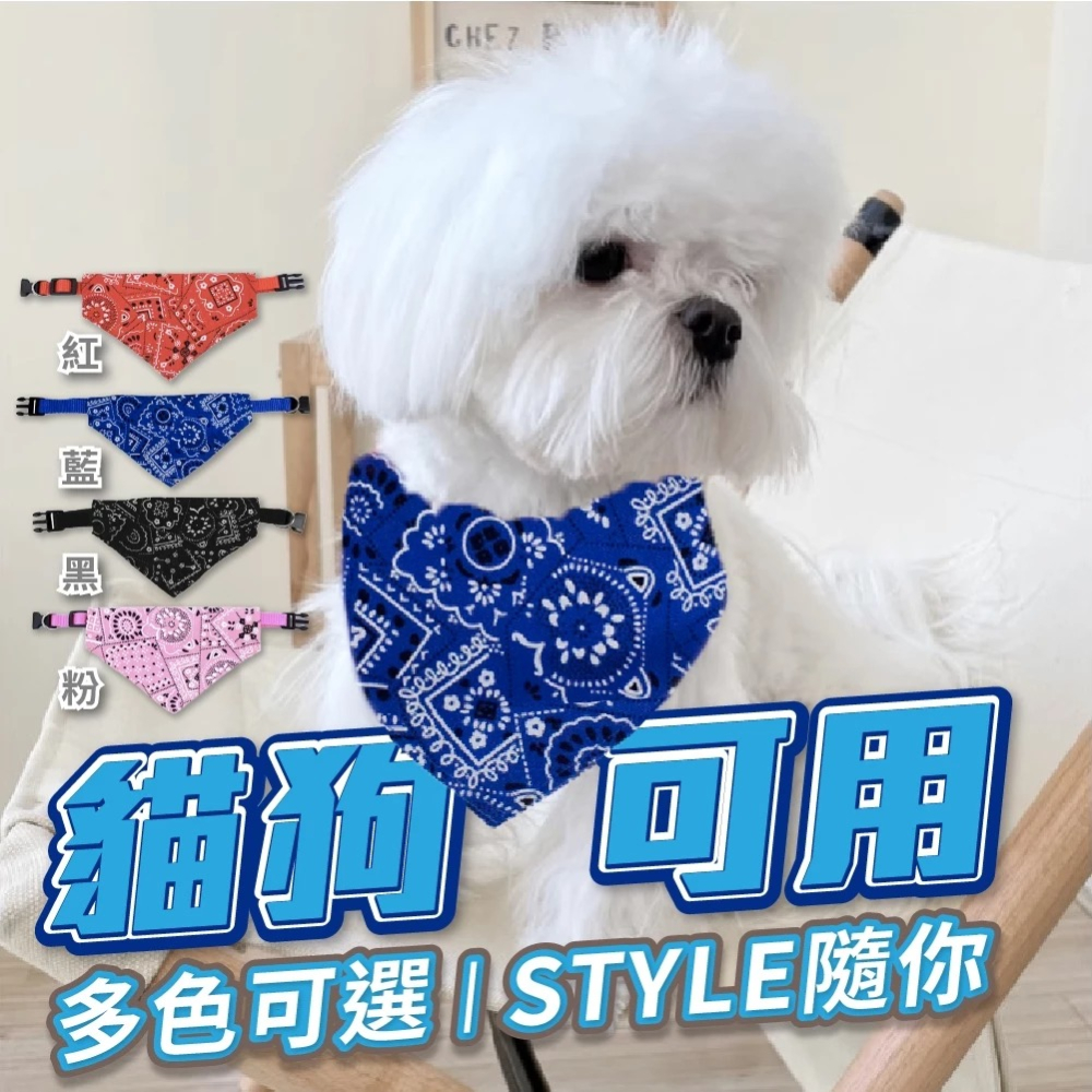 【圍巾項圈】現貨 寵物口水巾 三角圍巾項圈 時尚民俗 可調節 貓狗兔適用 飾品-細節圖2