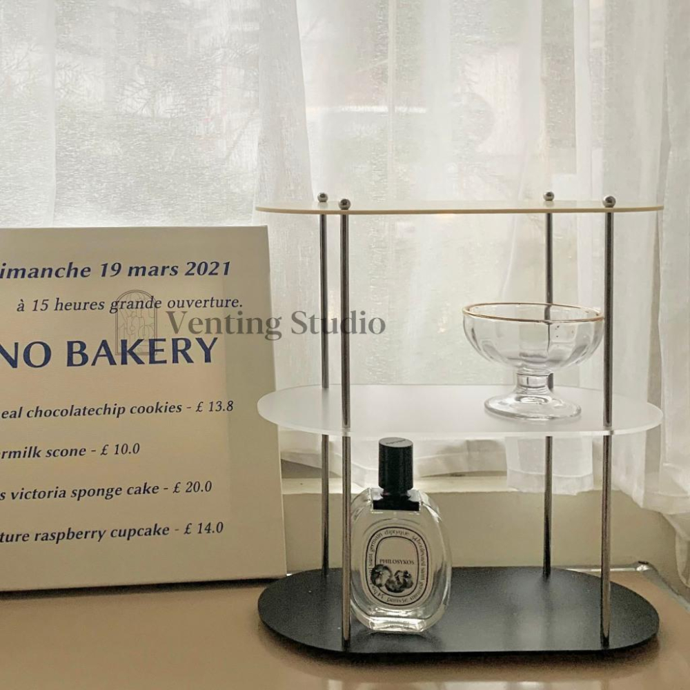 🌵 𝐕𝐞𝐧𝐭𝐢𝐧𝐠 𝐒𝐭𝐮𝐝𝐢𝐨 🌵  | 現貨 | 韓系壓克力桌上收納架 三層撞色置物架 飾品收納 桌上收納-細節圖2