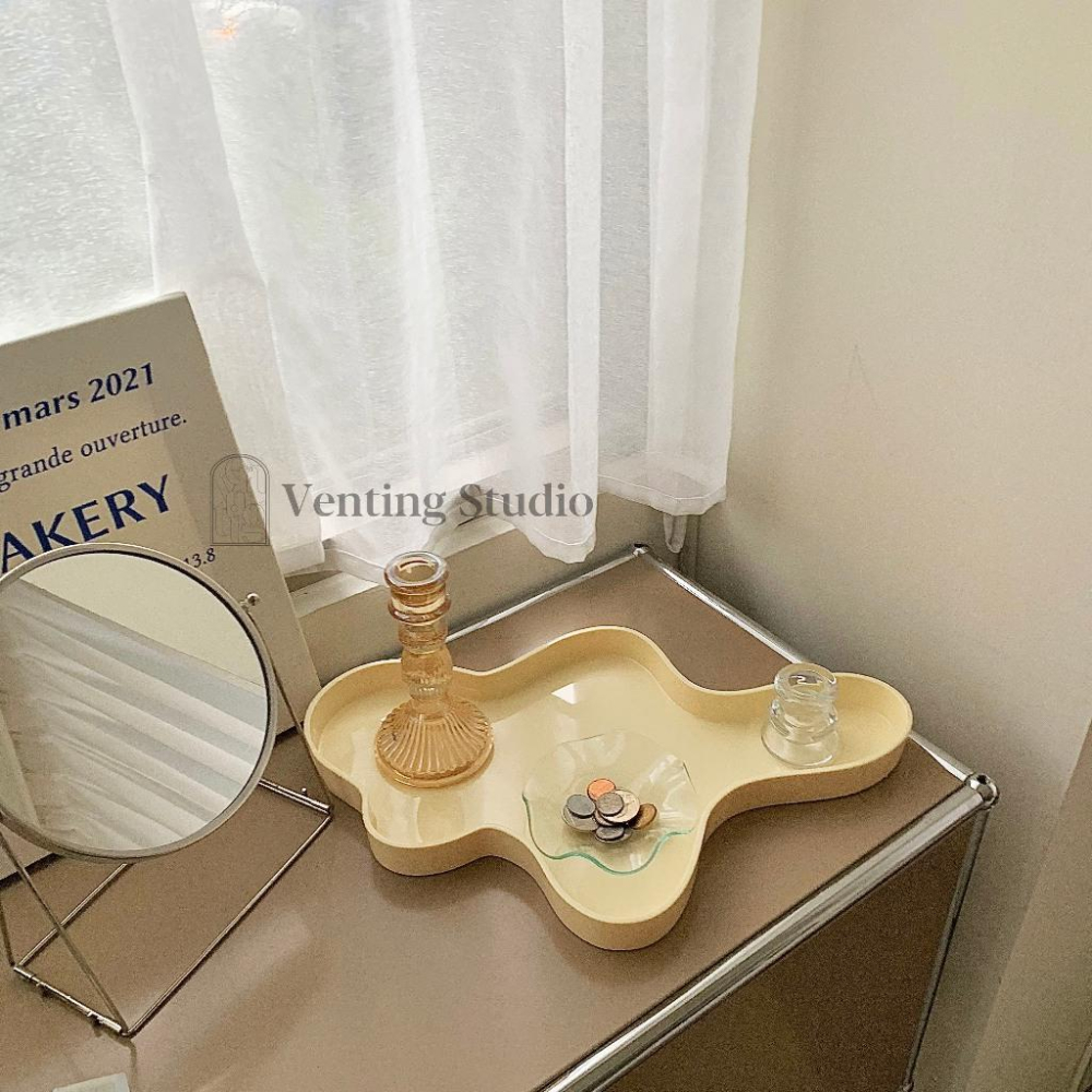 🌵 𝐕𝐞𝐧𝐭𝐢𝐧𝐠 𝐒𝐭𝐮𝐝𝐢𝐨 🌵  | 現貨 | ins風不規則形收納盤 飾品收納 桌上收納 鑰匙盒 收納盒 托盤-細節圖3