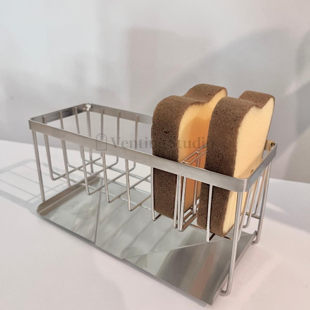 🌵 𝐕𝐞𝐧𝐭𝐢𝐧𝐠 𝐒𝐭𝐮𝐝𝐢𝐨 🌵 | 現貨 | 不鏽鋼水槽瀝水架 瀝水架 菜瓜布架 廚房 置物架-細節圖3