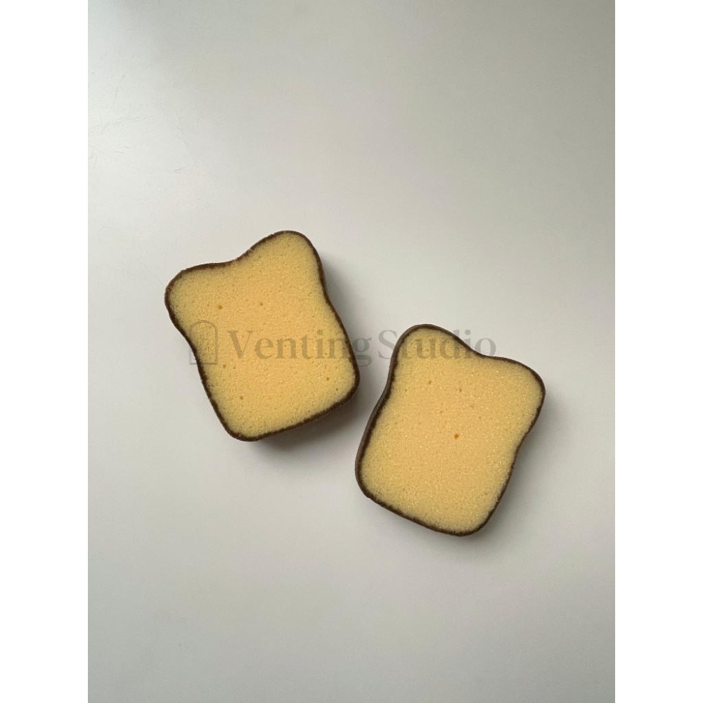 🌵 𝐕𝐞𝐧𝐭𝐢𝐧𝐠 𝐒𝐭𝐮𝐝𝐢𝐨 🌵  | 現貨 | 吐司造型海綿菜瓜布 海綿菜瓜布 洗碗 造型 1組2入-細節圖2