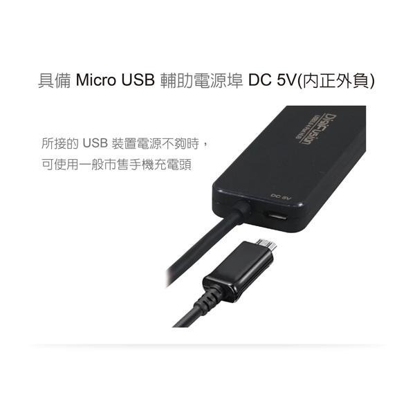 DigiFusion 伽利略 USB 3.0 4埠 HUB 120公分 產品型號：AB3-L412-細節圖3