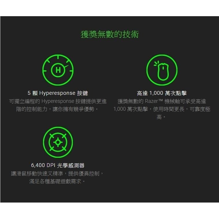 RAZER 雷蛇 DeathAdder Essential 蝰蛇 精華版電競滑鼠 黑色-細節圖5