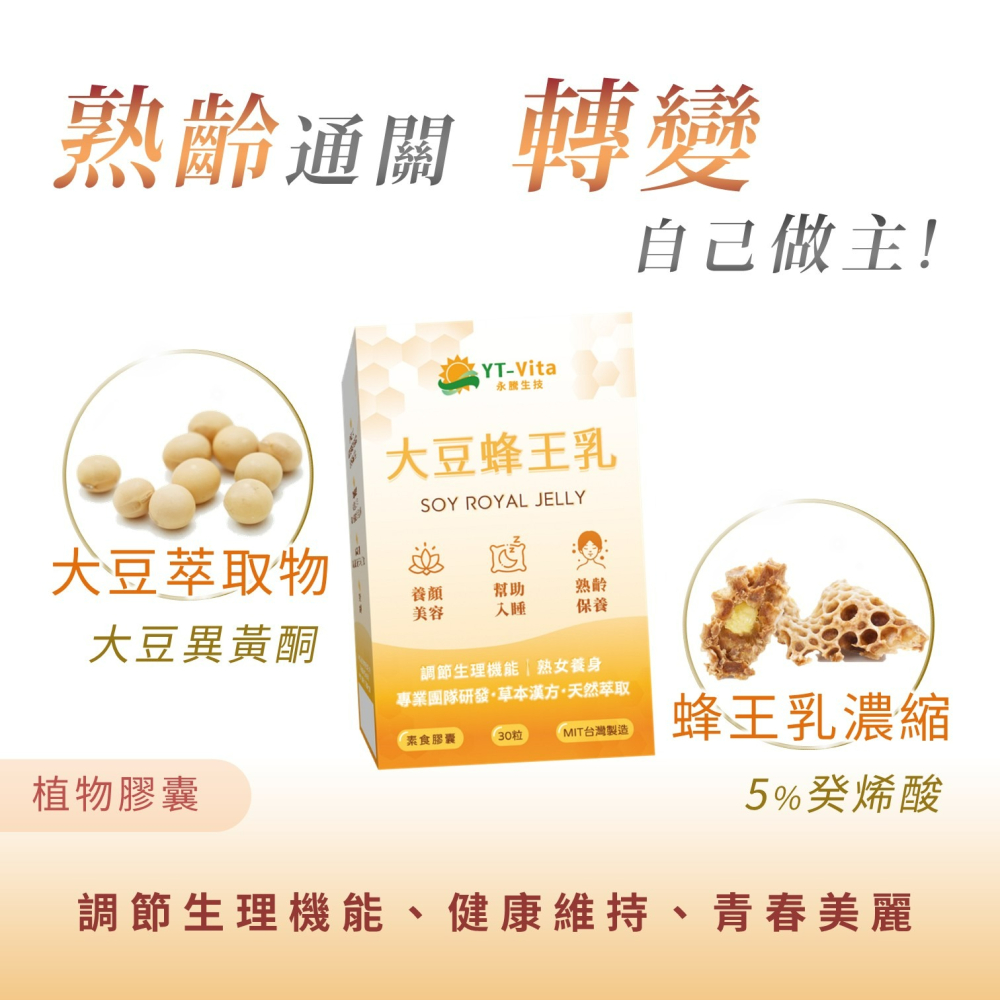 YT-Vita 大豆蜂王乳膠囊(30粒/盒)-細節圖3