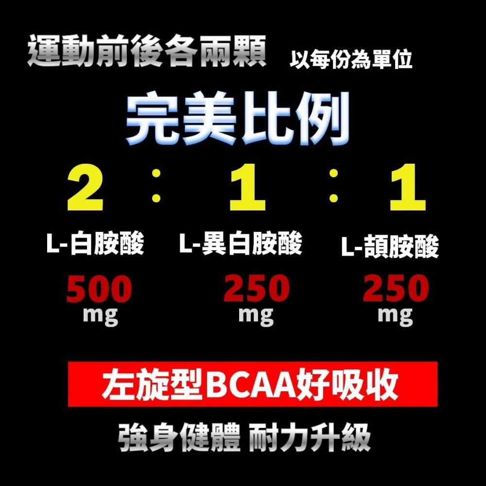 BCAA支鏈胺基酸膠囊 素食膠囊 白胺酸 異白胺酸 α胺基異戊 完美比例 健身運動 爆發力 體力(60粒)-細節圖4