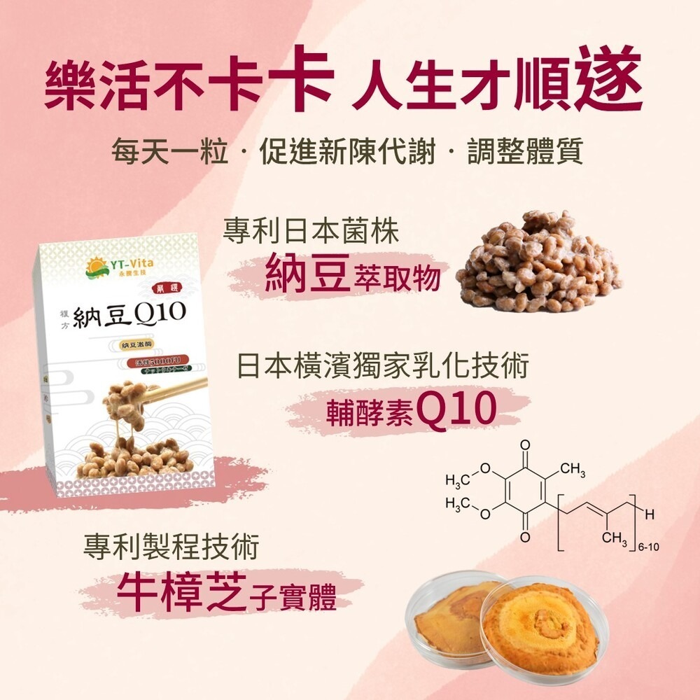 【YT-Vita 永騰生技】納豆Q10膠囊 (30粒/盒) 正宗日本 納豆菌株 非基改黃豆發酵 輔酵素Q10-細節圖3