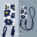 藍水彩花 + 113cm 克萊因藍編織繩