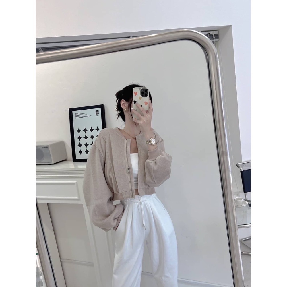 厚磅毛呢短版飛行外套-細節圖3