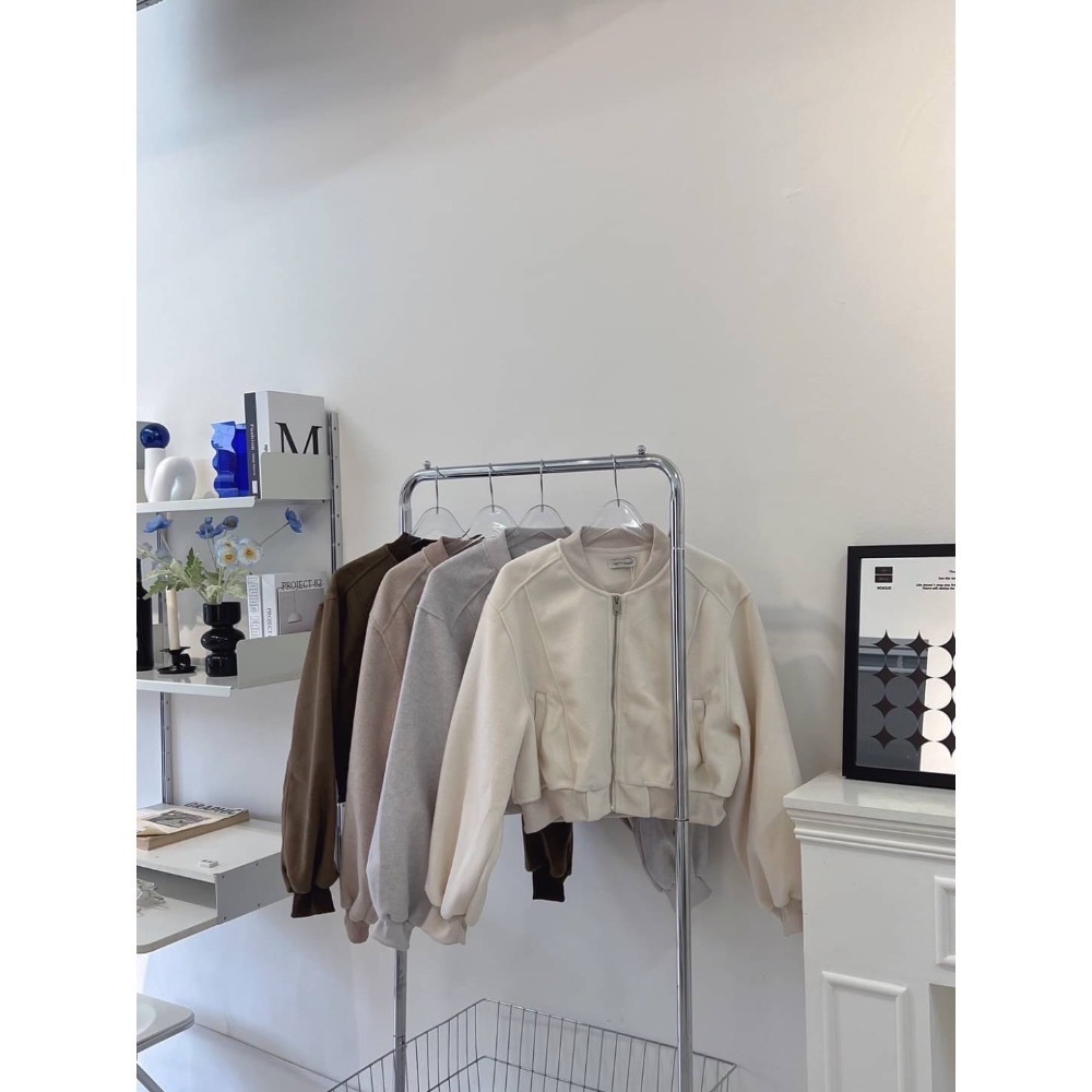 厚磅毛呢短版飛行外套-細節圖5