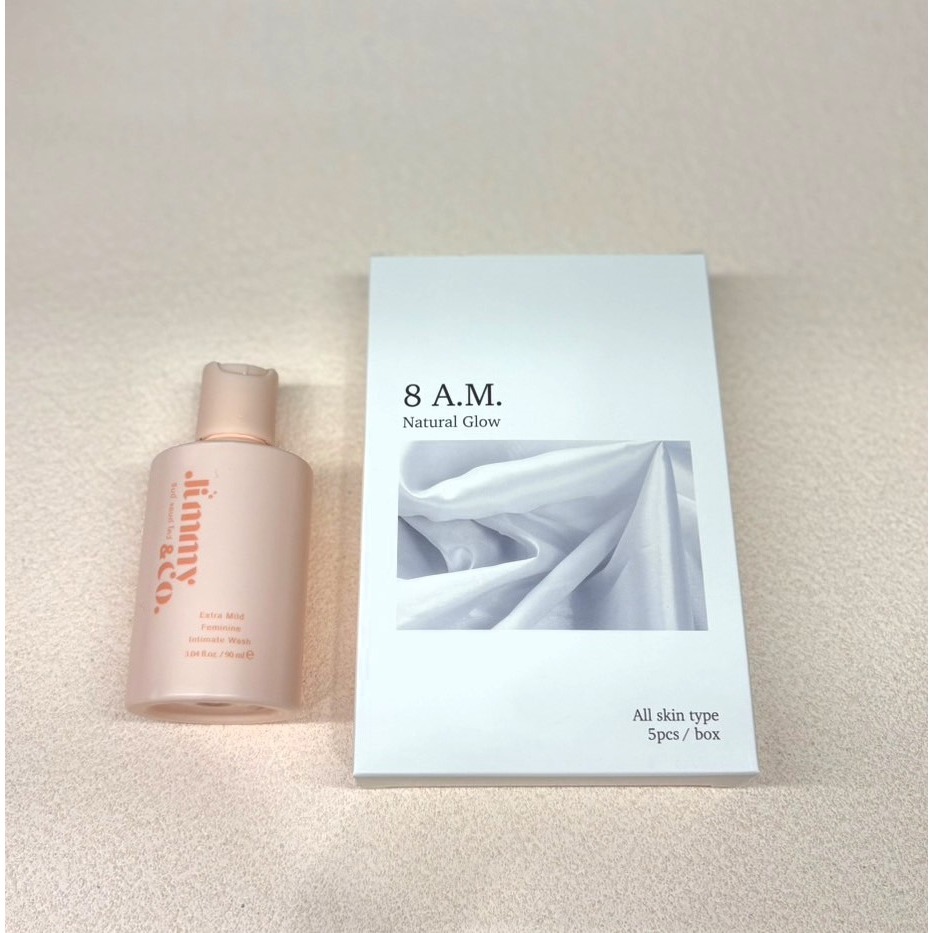 8 a.m.積雪草蝸牛修復保濕面膜5入+ Jimmy&Co緁洣私密潔膚精萃90ml  聯名禮盒-細節圖2