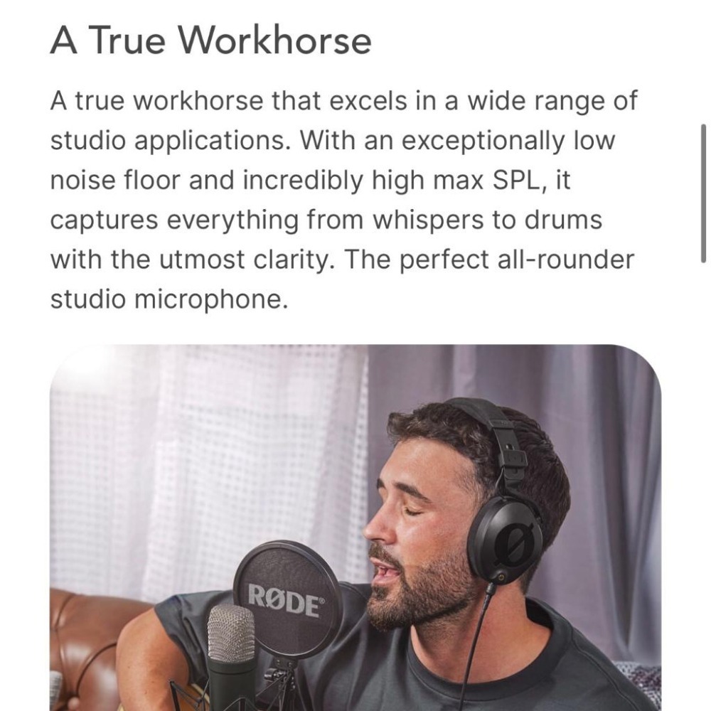 【RODE】NT1 Signature RDNT1SIGNATURE (正成公司貨)-細節圖4