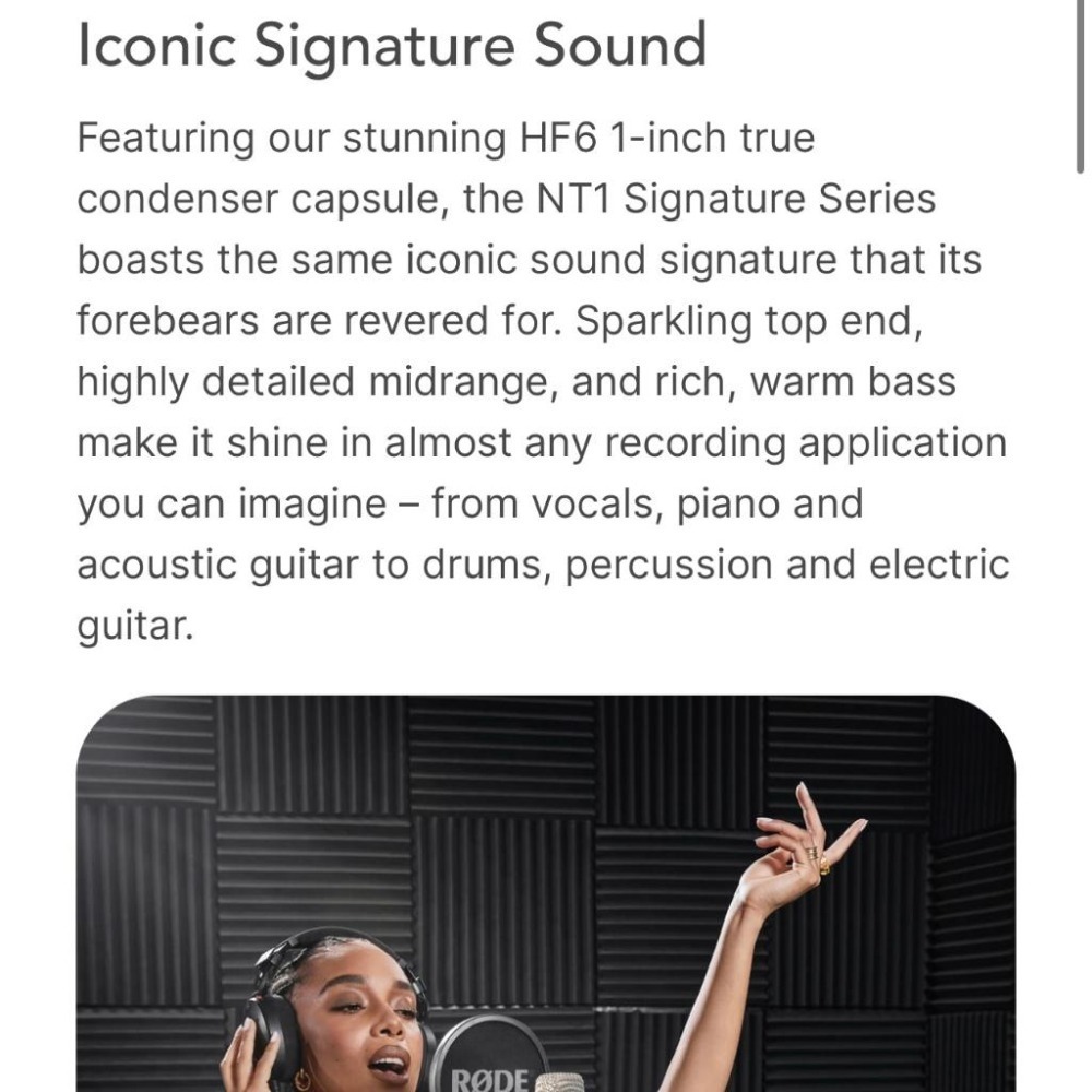 【RODE】NT1 Signature RDNT1SIGNATURE (正成公司貨)-細節圖6