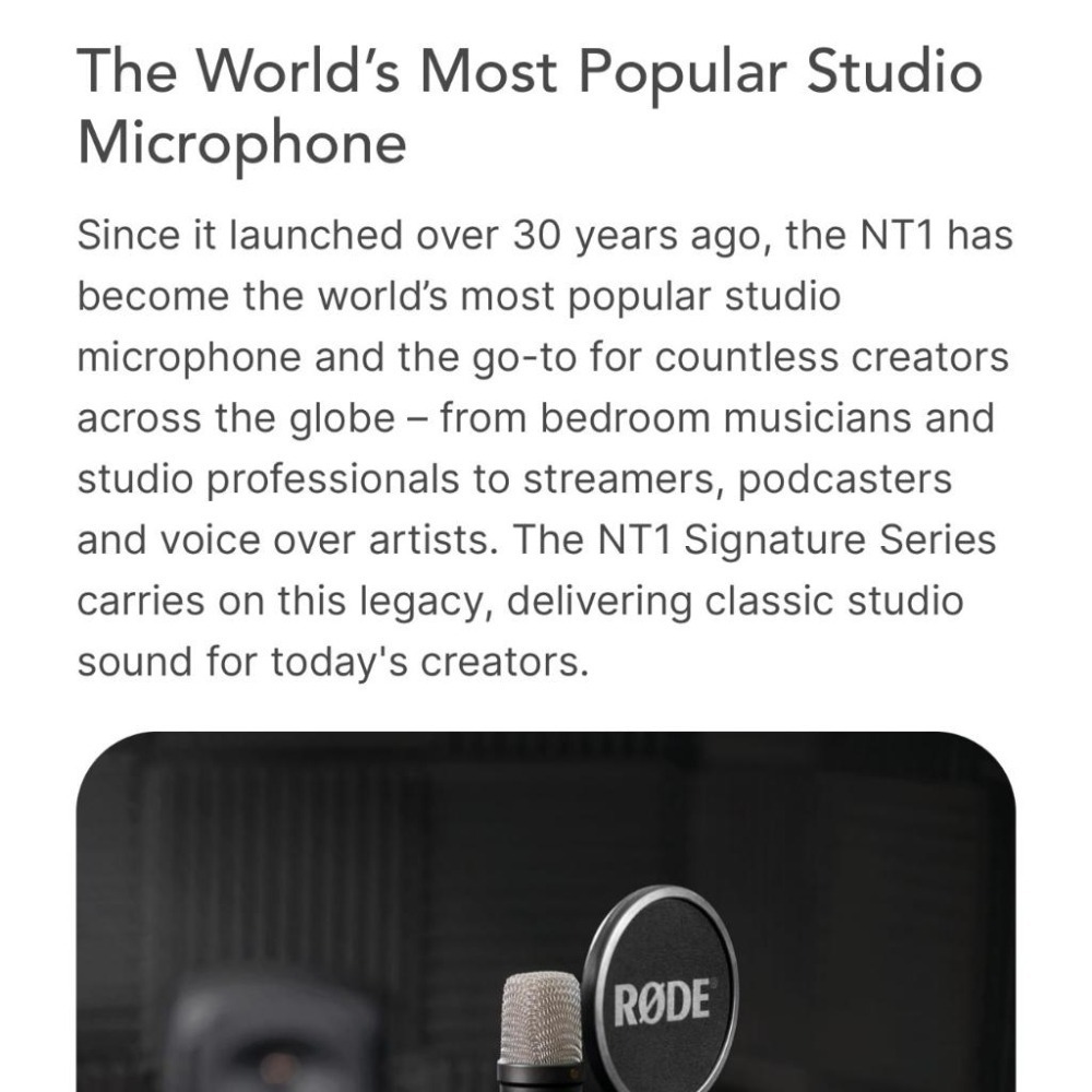 【RODE】NT1 Signature RDNT1SIGNATURE (正成公司貨)-細節圖7