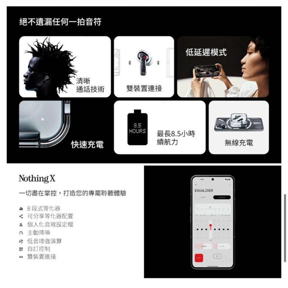 【Nothing】Ear 真無線藍牙耳機 黑/白 (公司貨)-細節圖7