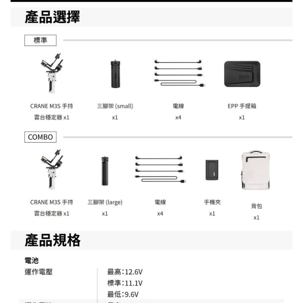 【ZHIYUN】智雲 CRANE M3S 手持雲台穩定器 (正成公司貨)-細節圖8