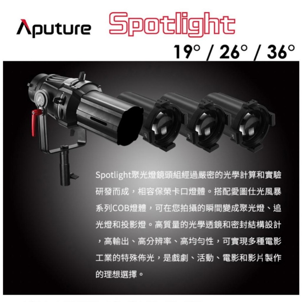 【Aputure】愛圖仕 Spotlight Mount Set 26° 聚光燈 鏡頭套組 26度 保榮 (正成公司貨)-細節圖2