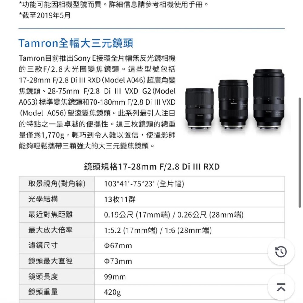 【TAMRON】17-28mm F/2.8 DiIII RXD Sony E 接環 A046 (公司貨)-細節圖5