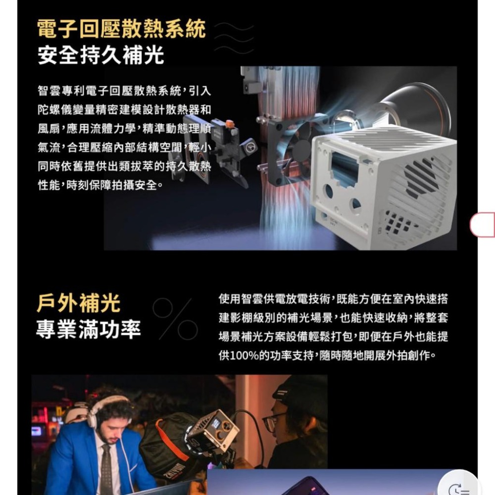 【ZHIYUN】智雲 60W COB MOLUS G60 補光燈 手持口袋燈 直播攝影燈 (正成公司貨)-細節圖6