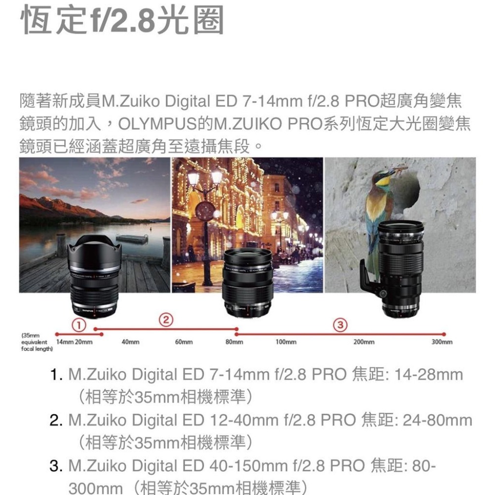 【OLYMPUS】M.ZUIKO DIGITAL ED 40-150mm F2.8 PRO (公司貨)-細節圖3