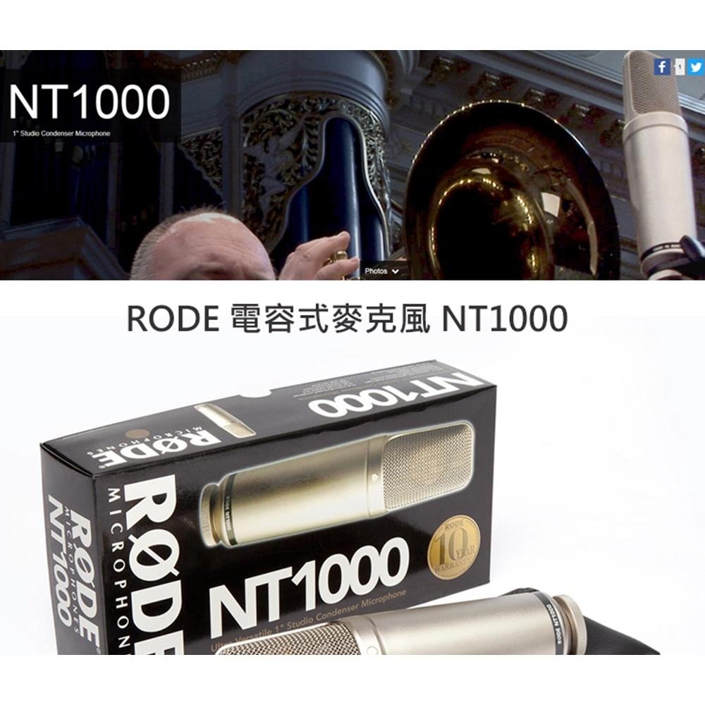 【RODE】電容式麥克風 NT1000 錄音室等級 (公司貨)-細節圖2