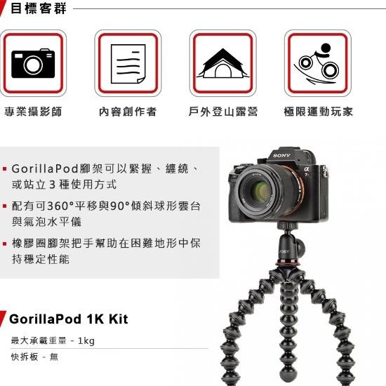 【JOBY】Gorillapod 金剛爪 1K套組 (公司貨)-細節圖3