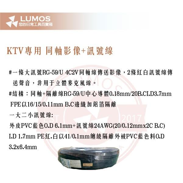 【台灣現貨｜當天出貨】KTV專用同軸影像＋紅白音訊線 80 m｜RG-59/U＋24 AWG 1大2小-細節圖4