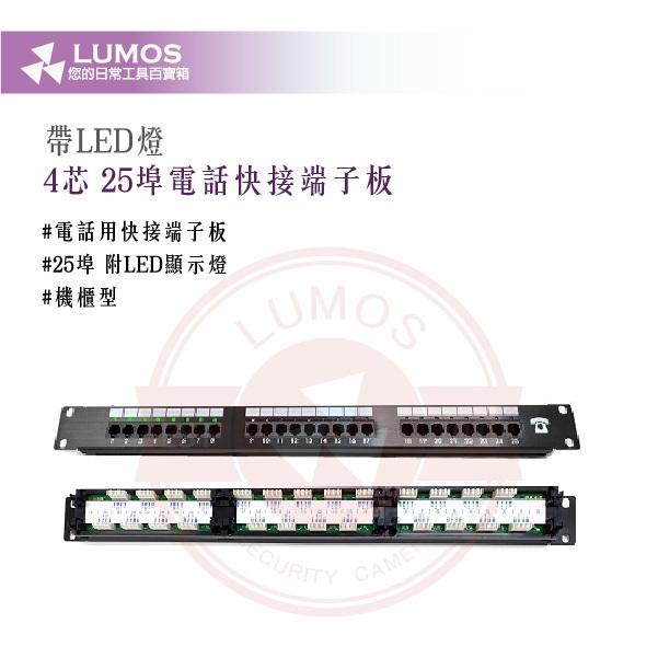 【台灣現貨/當天出貨】4芯 25埠 電話跳線面板 話快接端子板 帶LED燈-細節圖3