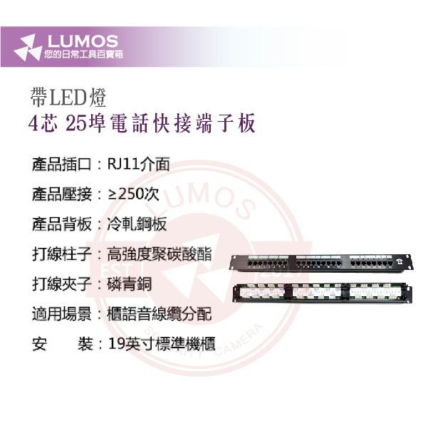 【台灣現貨/當天出貨】4芯 25埠 電話跳線面板 話快接端子板 帶LED燈-細節圖4