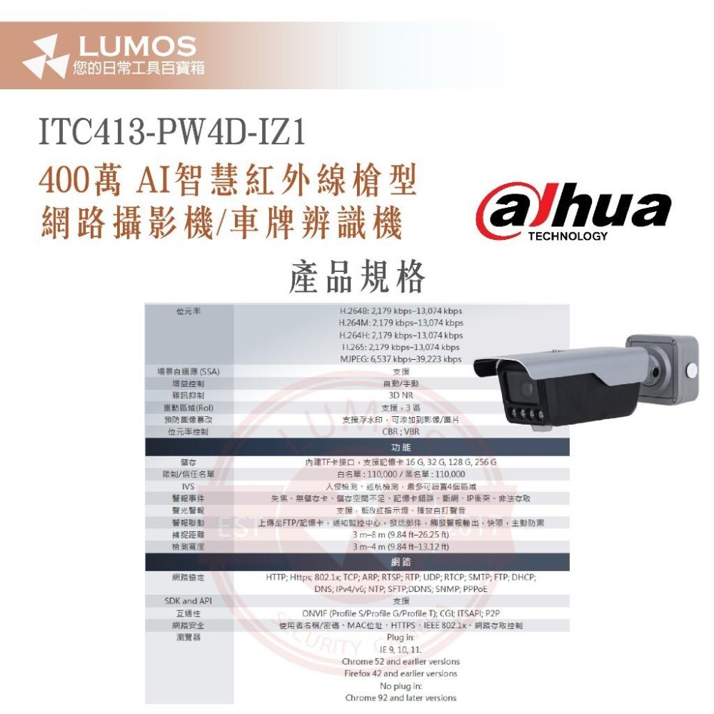 【台灣現貨｜當天出貨】  DAHUA 大華 ITC413-PW4D-IZ1 車牌辨識 AI 網路攝影機-細節圖7
