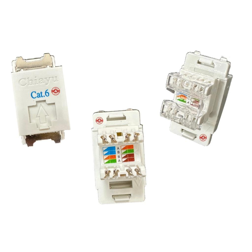 【台灣現貨/當天出貨】嘉佑CHIAYU Cat.6資訊插座(埋入式) +墊框 Cat6網路插座 JY-1037-CAT6-細節圖2