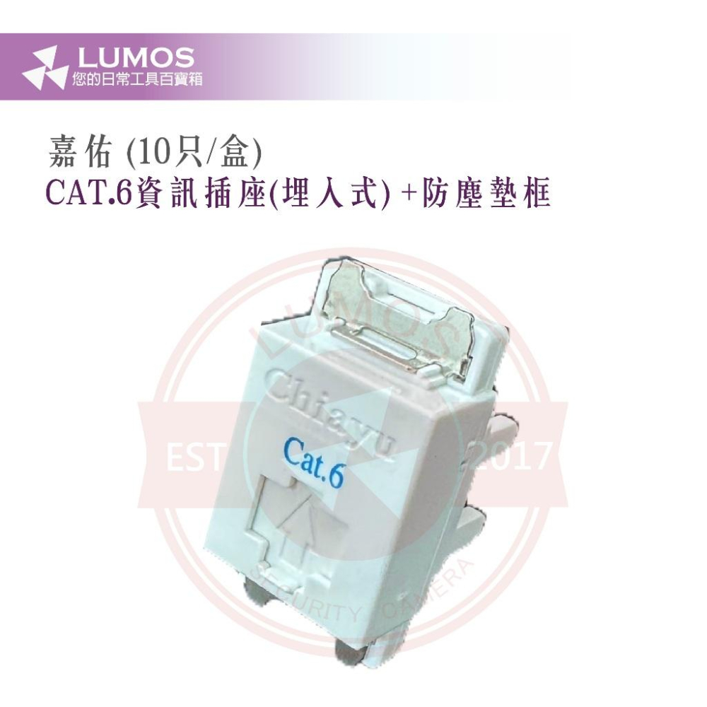 【台灣現貨/當天出貨】嘉佑CHIAYU Cat.6資訊插座(埋入式) +墊框 Cat6網路插座 JY-1037-CAT6-細節圖7