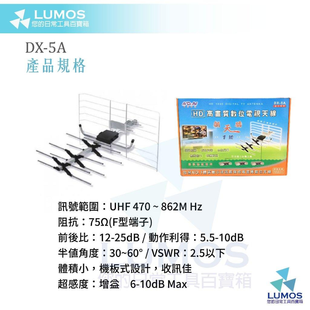 【台灣現貨/當天出貨】聖剛科技 DR.AV 數位電視UHF專用天線 DX-5A-細節圖4