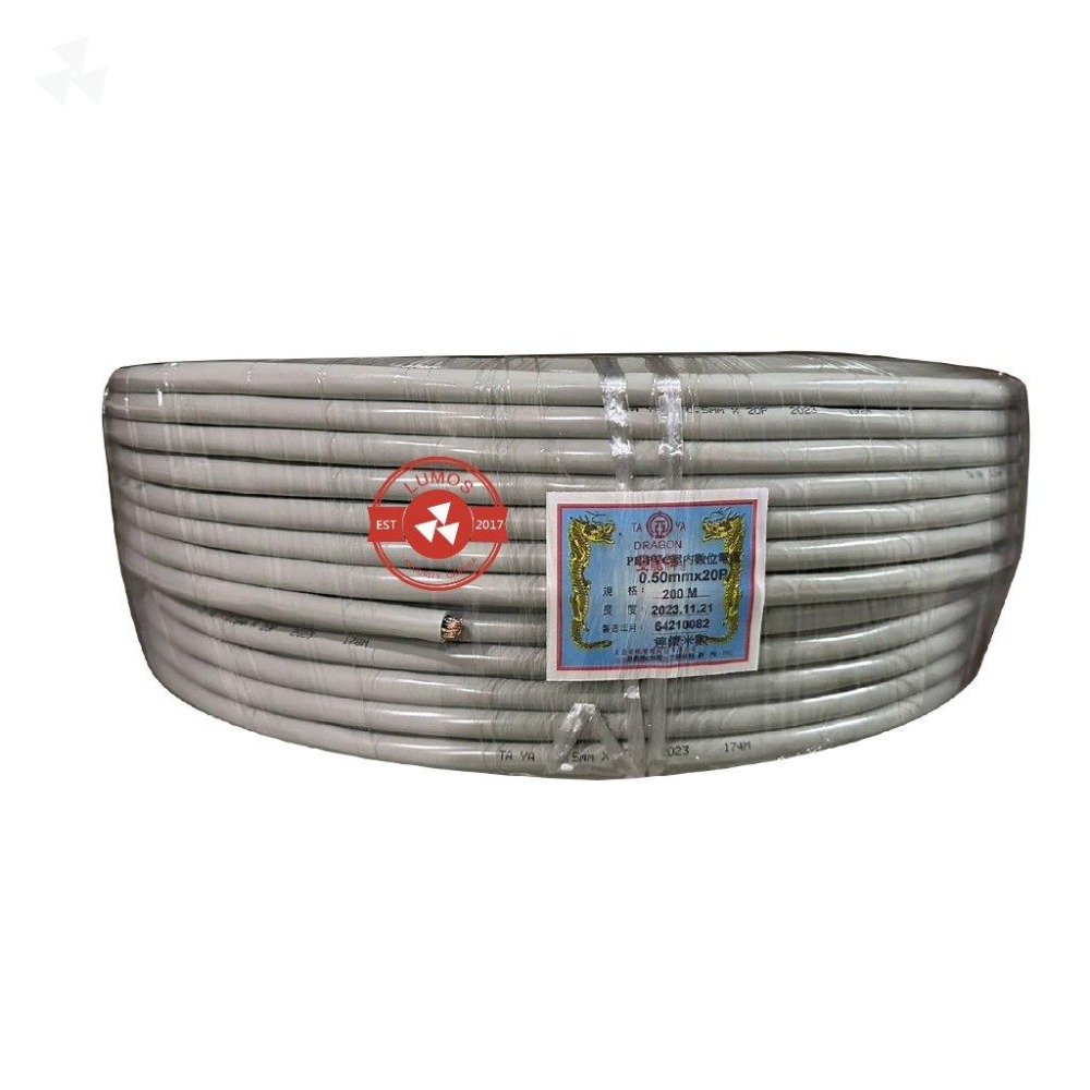 【台灣現貨/當天出貨】大亞電線電纜 遮蔽電纜 PE-PVC 0.5mm*20P 丸裝 200米 200M-細節圖2