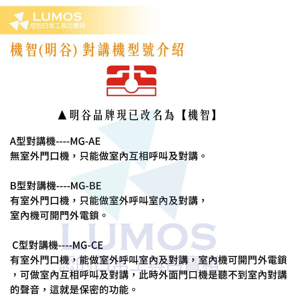 【台灣現貨/當日出貨】 明谷/機智 MD-C型 明谷C型門口機 1-10戶-細節圖3