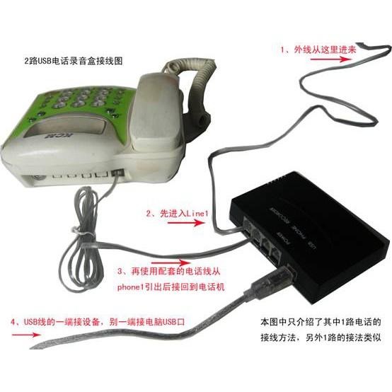 【台灣現貨/當天出貨】 電話錄音盒 電話錄音設備 2路 / 4路-細節圖3