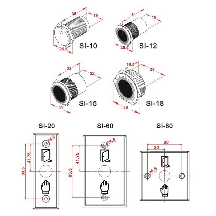 【台灣現貨/當天出貨】SI-65 紅外線式(非接觸)防水外出按鈕 含面板 門禁按鈕-細節圖6