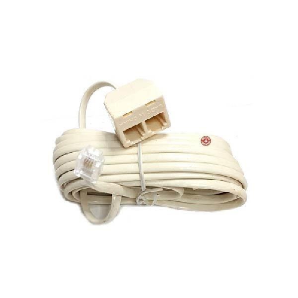 【台灣現貨｜當天出貨】電話延長線｜美式4C雙孔轉接線／1公2母＋5米延長線／分接頭｜電話分機共用／總機專用線材-細節圖2