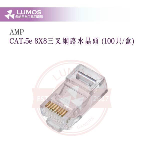 【台灣現貨/當天出貨】AMP CAT.5e 網路水晶頭｜RJ45 8X8 三叉鍍金50μ／原裝進口／100只盒裝-細節圖3
