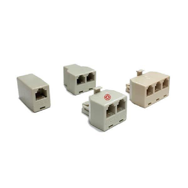 【台灣現貨｜當天出貨】電話連接器4C｜美式雙母／三母／1公2母／1公3母轉接頭／10只裝｜市話延長 分機轉接 DIY配線-細節圖2