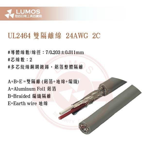 【台灣現貨｜當天出貨】UL2464 雙隔離線 24AWG×2C｜鋁箔＋編織網｜200M 丸裝-細節圖3