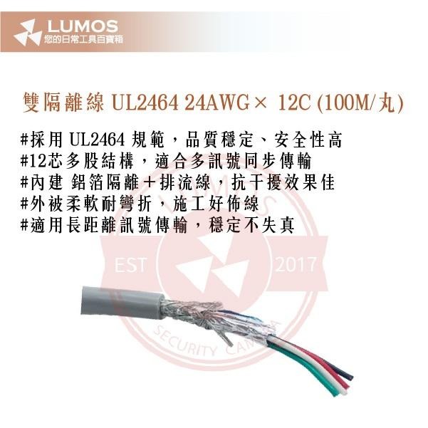 【台灣現貨｜當天出貨】UL2464 雙隔離線 24AWG×12C｜鋁箔＋編織網｜100M 丸裝-細節圖4