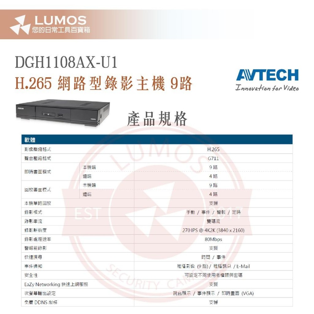 【台灣現貨/當天出貨】AVTECH陞泰 DGH1107BX-U1/DGH2114BX-U1 9/16路 NVR網路型主機-細節圖5