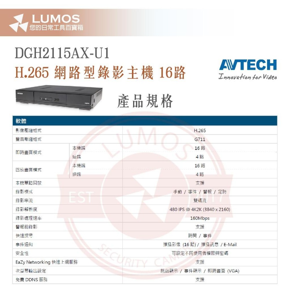 【台灣現貨/當天出貨】AVTECH陞泰 DGH1107BX-U1/DGH2114BX-U1 9/16路 NVR網路型主機-細節圖8
