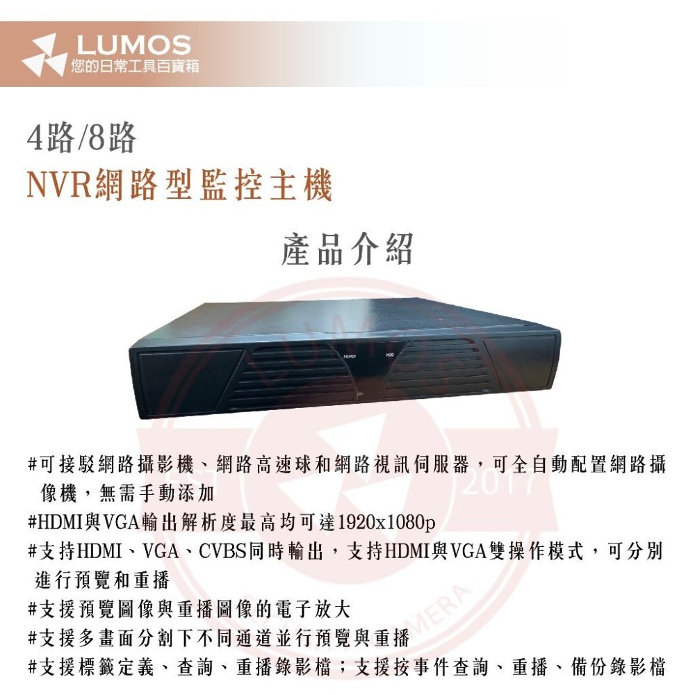 【台灣現貨/當天出貨】網路型錄放影機 NVR 4路 監控主機-細節圖3