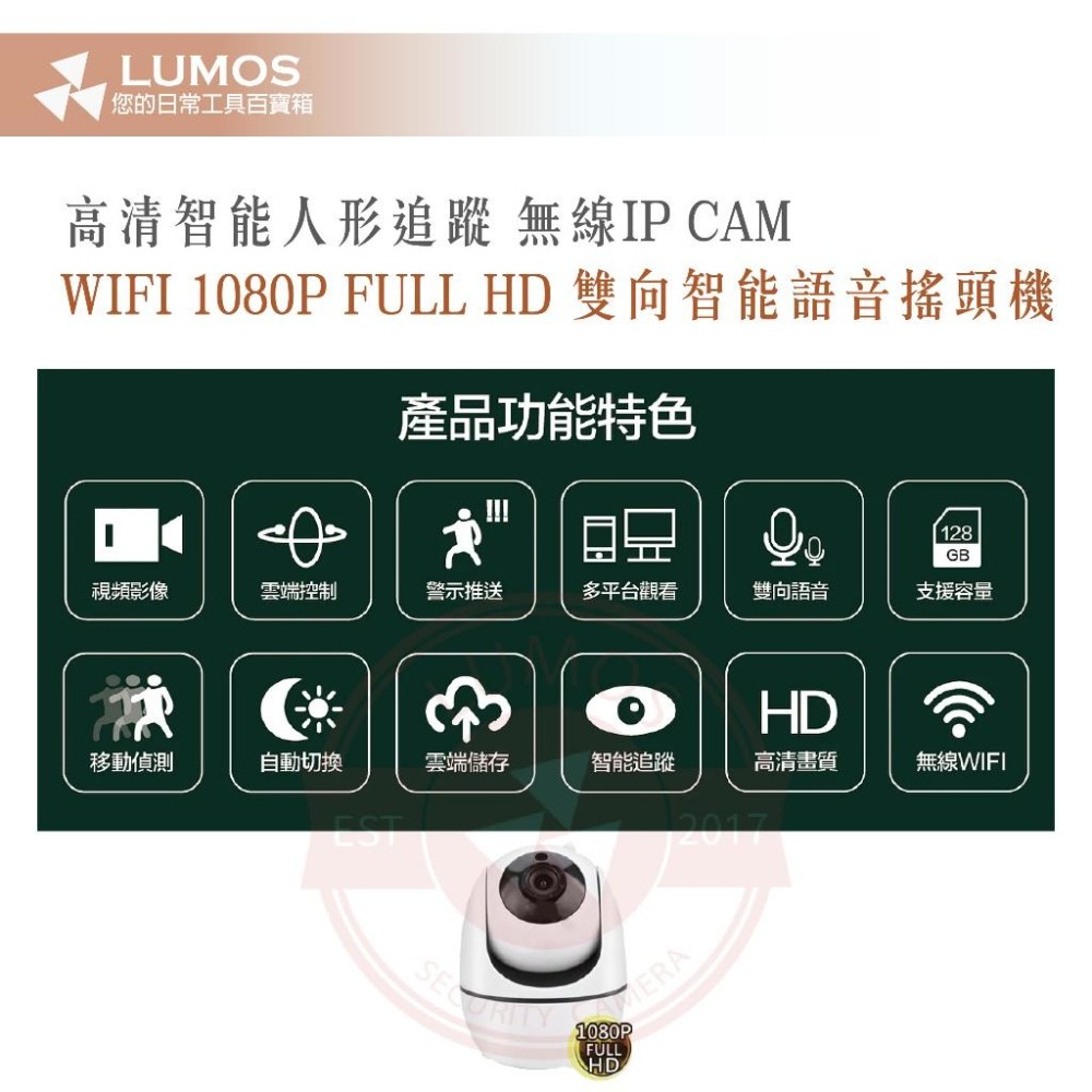 【台灣現貨/當天出貨】無線WIFI網路搖頭攝影機 台灣商檢認證 1080P 智能人形追蹤 H.265 IPCAM-細節圖6
